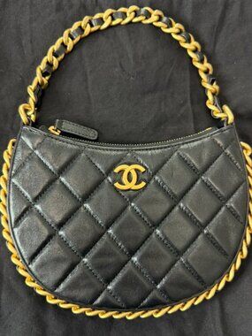Chanel Mini Chain Around Pouch Bag Black